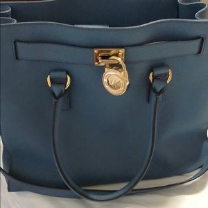Michael Kors Hamilton Large Tote Blue Purse